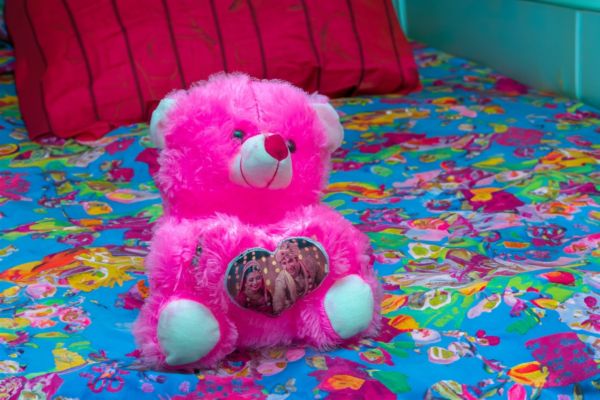 Pretty Pink Teddy Bear With Personalized Heart Panel - Image 2
